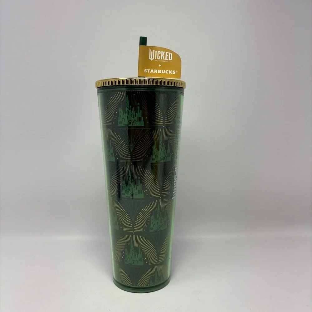 Starbucks - Wicked Emerald City Gold Green Tumbler - NEW - Wizard of Oz 24 OZ